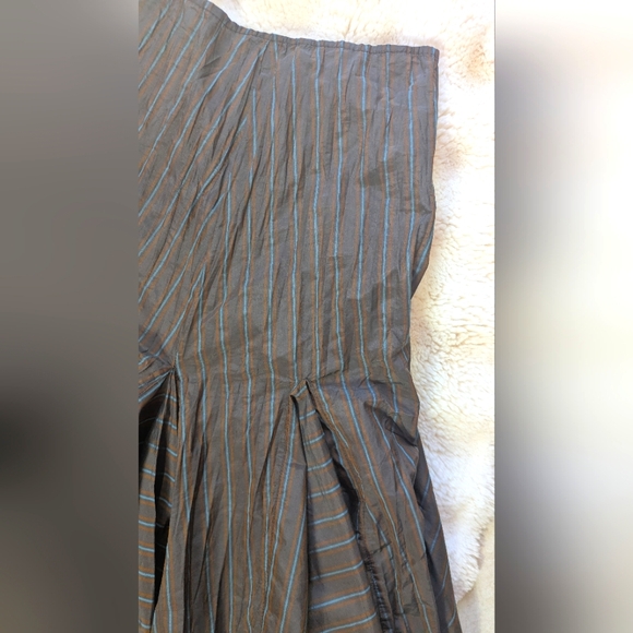 Vintage French Pinstripe Ruffle Midi Skirt - Picture 2 of 6